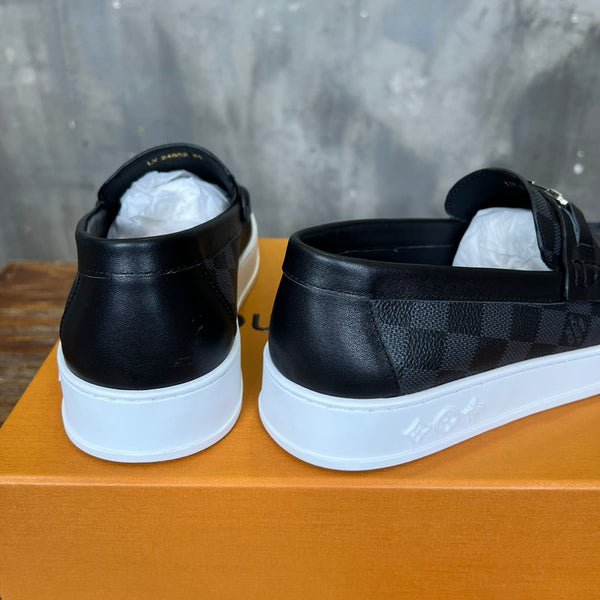 LV LOAFER BLACK DAMIER CANVAS AND CALFSKIN