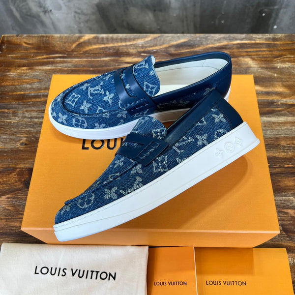 LV LOAFER IN DENIM BLUE MONOGRAM CANVAS AND CALFSKIN