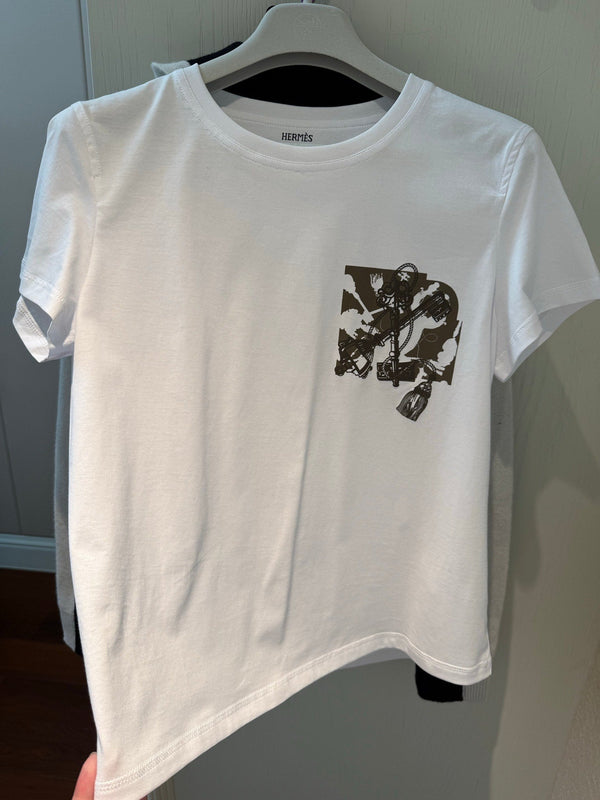 Hm 25 Short-sleeved Round neck T-shirt White Cotton