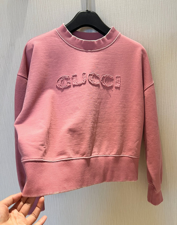 Gucci 2025 Patch Sweatshirt Pink Cotton