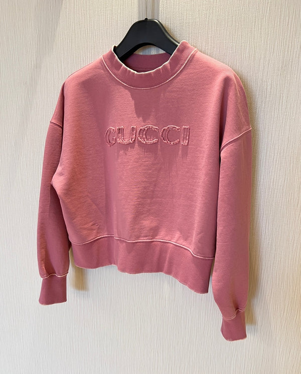 Gucci 2025 Patch Sweatshirt Pink Cotton