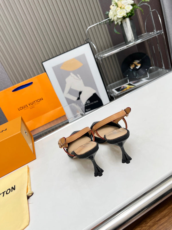 LV Blossom Slingback Pump 55mm Nero Tessuto ricamato 218285