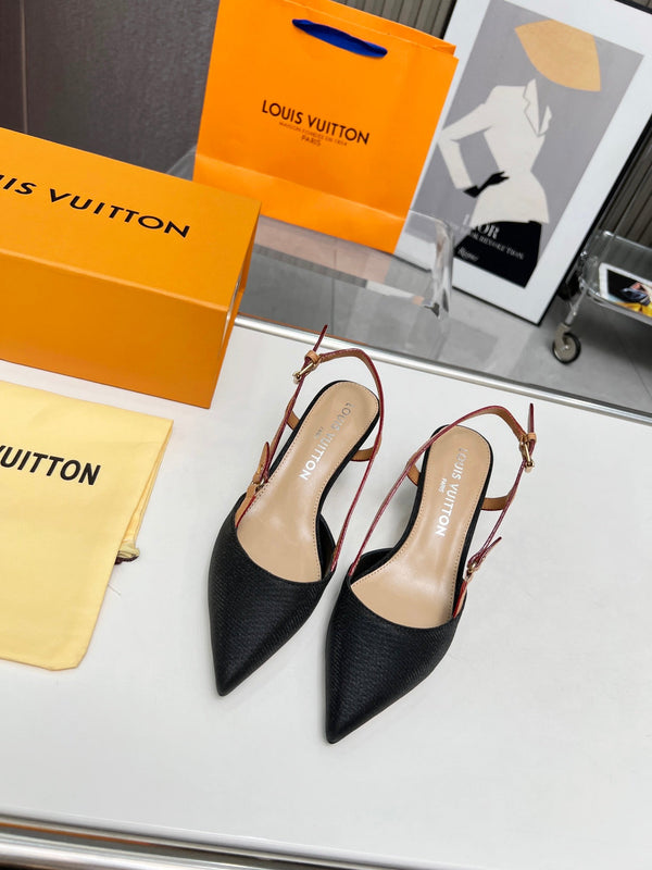 LV Blossom Slingback Pump 55mm Nero Tessuto ricamato 218285