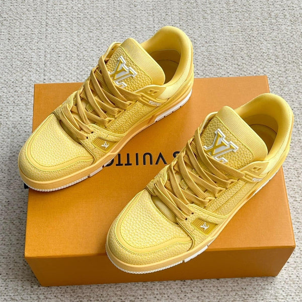 LV TRAINER SHOES LIGHT YELLOW GRAINED CALFSKIN