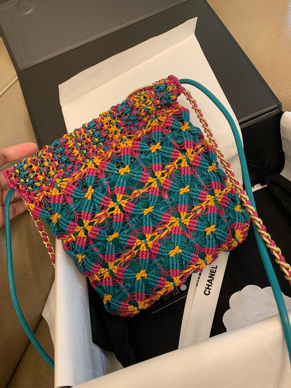 CC 22 Hobo 23cm Multicolor Macrame Calfskin Gold Hardware