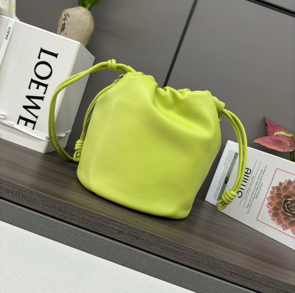 Loewe Flamenco Purse Bucket 32 Lime Lambskin Ghw