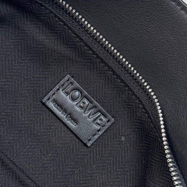 Loew Puzzle Biker Shoulder Bag 24cm Black Cowhide