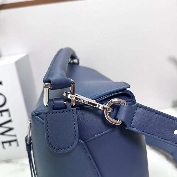 Loew Puzzle Edge Large Bag 33cm Indigo Dye Calfskin