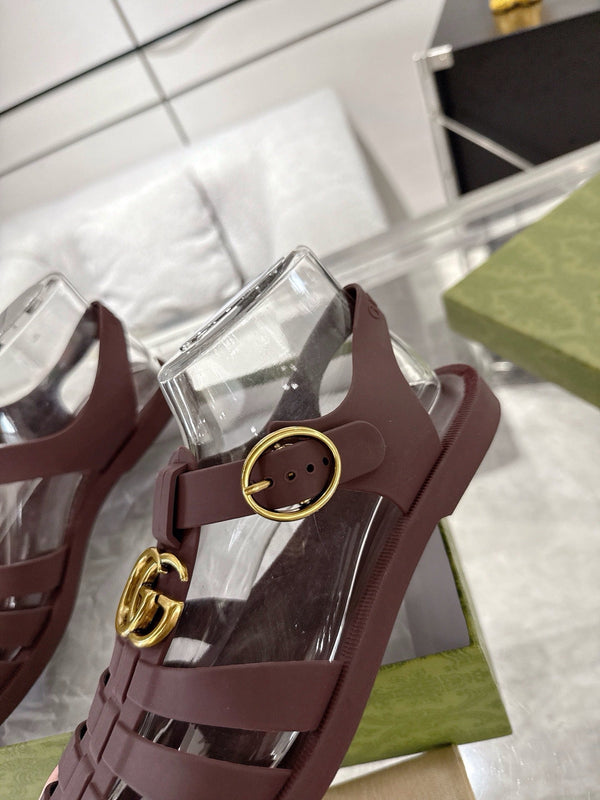 GC 25 Gold Double G Sandal bordeaux Rubber 292434