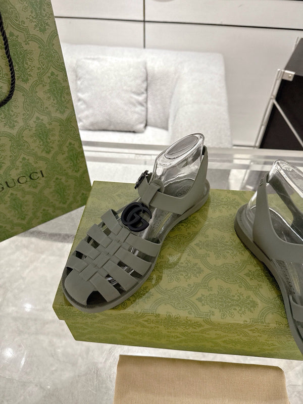 GC 25 Black Double G Sandal Dark Green Rubber 292428