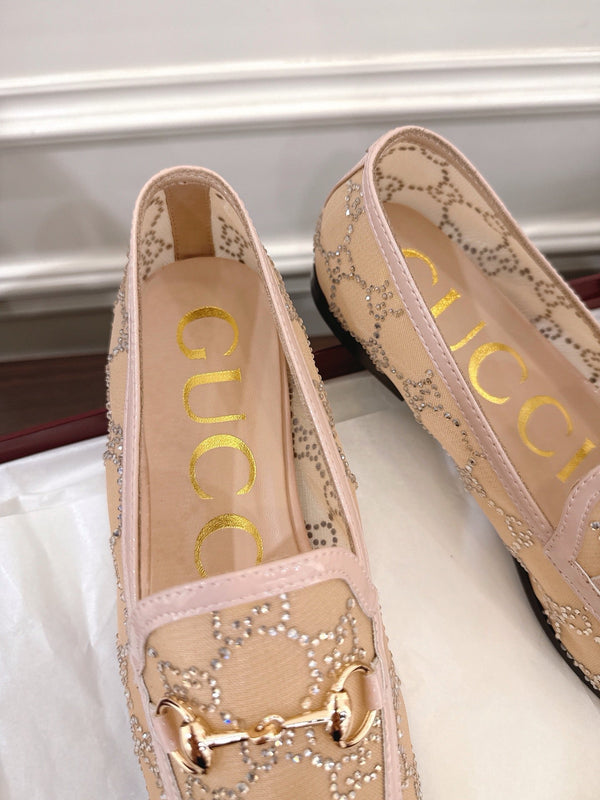 GG Jordaan Loafer Beige Mesh With Crystal