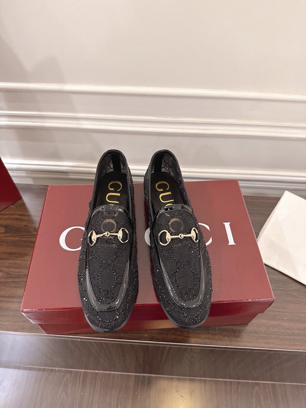 GG Jordaan Loafer Black Mesh With Crystal
