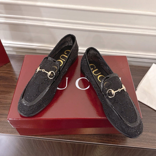 GG Jordaan Loafer Black Mesh With Crystal
