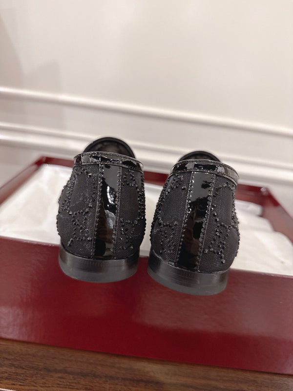 GG Jordaan Loafer Black Mesh With Crystal
