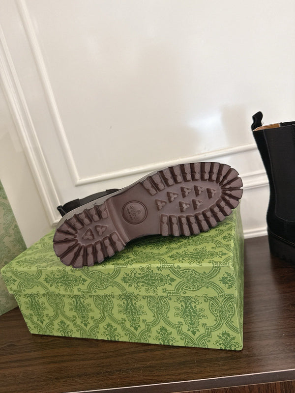 Gucci Horsebit Ankle Boots Black Suede Sheepskin 490528