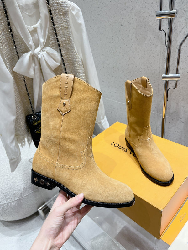LV Rider Boot Beige Suede