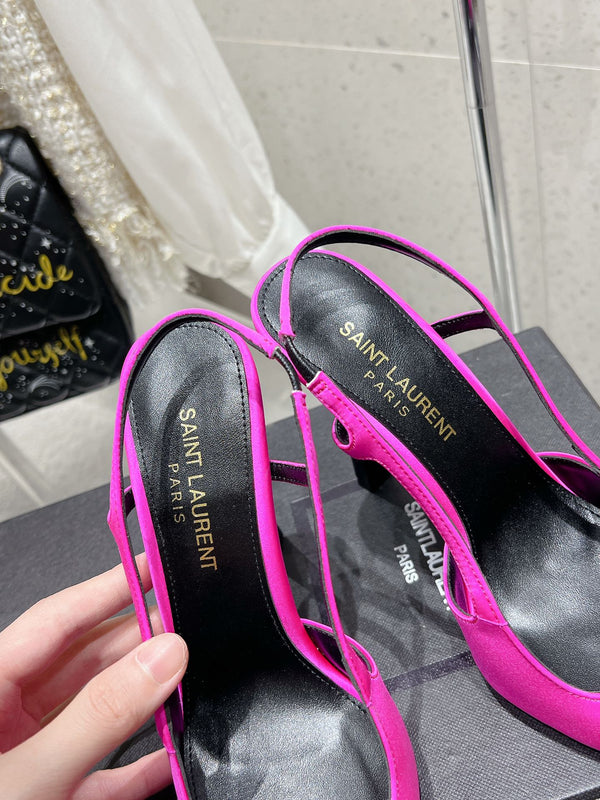 SANDALO CON TACCO ALTO 10 CM IN PELLE DI VITELLO ROSA BRILLANTE CON FERRAMENTA ORO