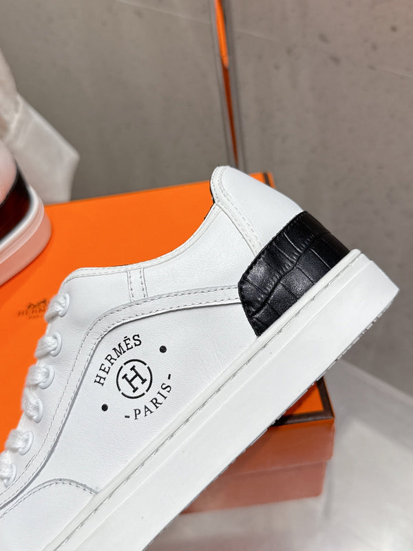 HM Get Sneaker White mix Black Cowhide 204748