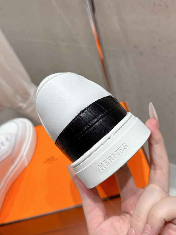 HM Get Sneaker White mix Black Cowhide 204748