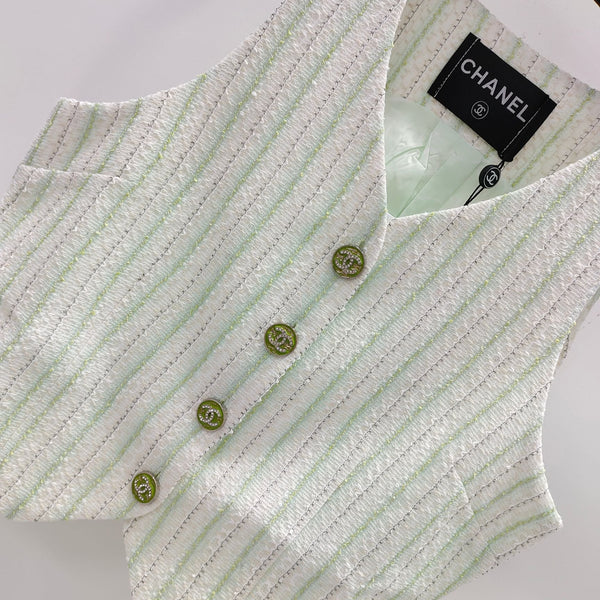 CC Refreshing Vest White Green Polyester 215764