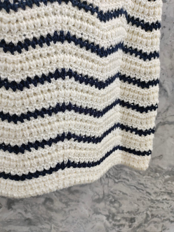 Celine 25 Striped Suit White Black Wool Polyester 278762