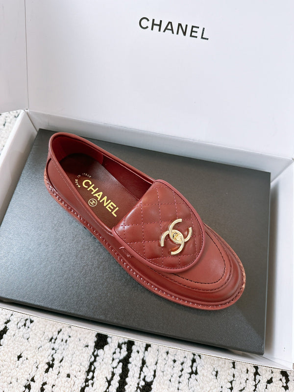 CC Moccasins 25mm In Burgundy Lambskin 144653