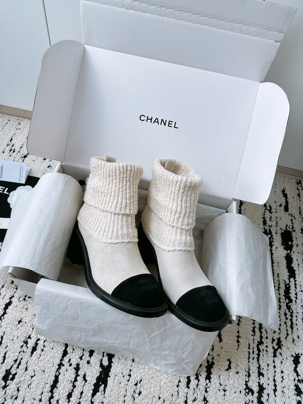 CC Ankle Boots 70MM In White Suede 144564