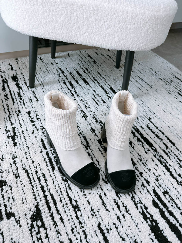 CC Ankle Boots 70MM In White Suede 144564