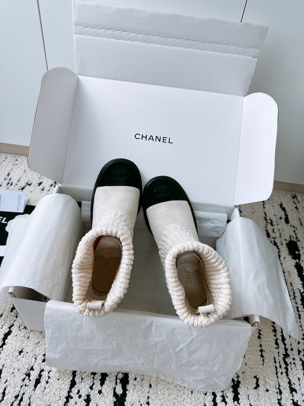CC Ankle Boots 70MM In White Suede 144564