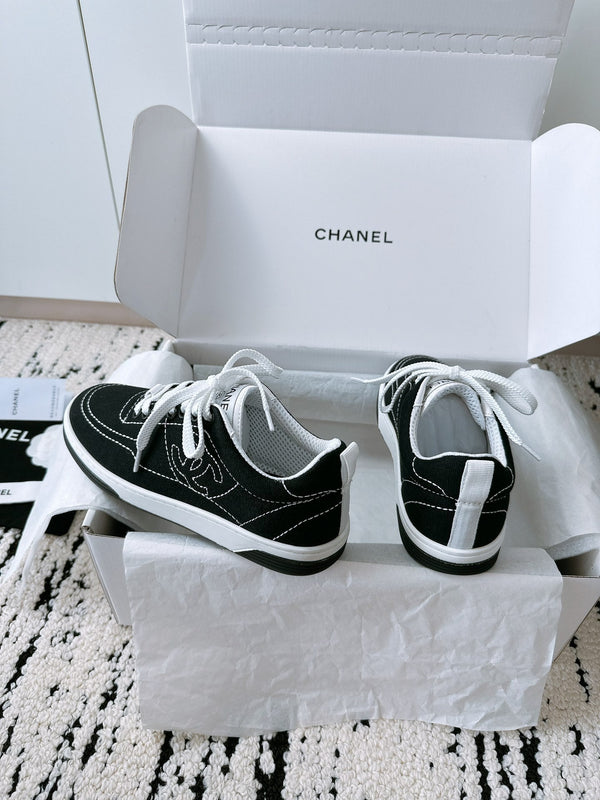 CC Sneaker In Black Canvas Fabric 144503