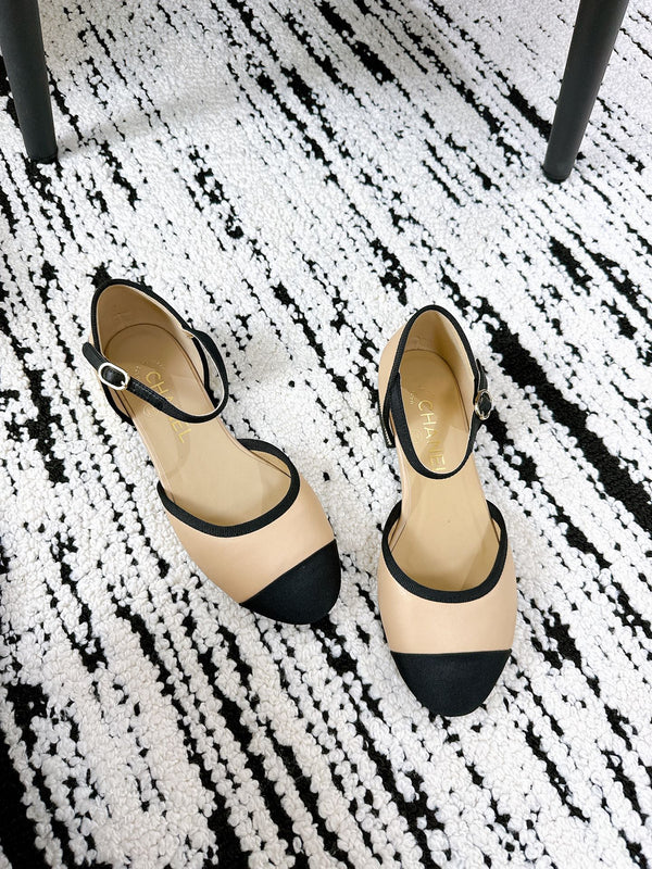 CC 25 Marry Jane Beige Imported Cowhide 300175