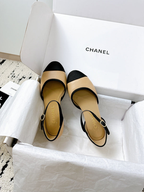 CC 25 Marry Jane Beige Imported Cowhide 300175