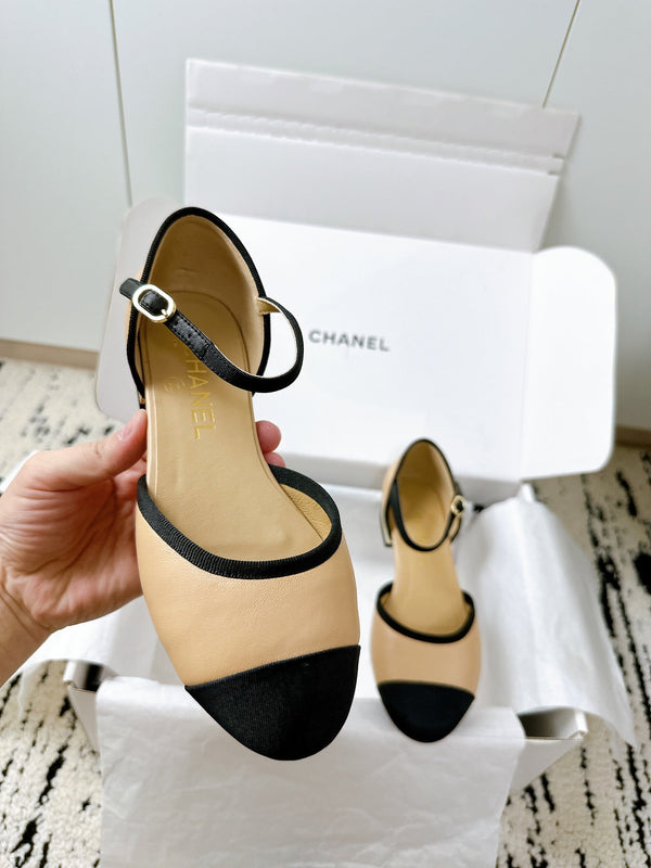 CC 25 Marry Jane Beige Imported Cowhide 300175