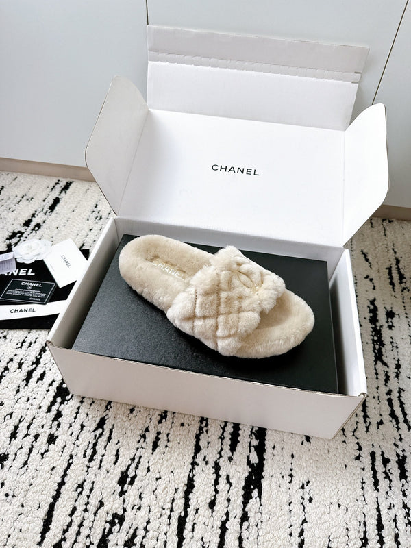 CC 25s Slippers 50mm Beige Wool 433605