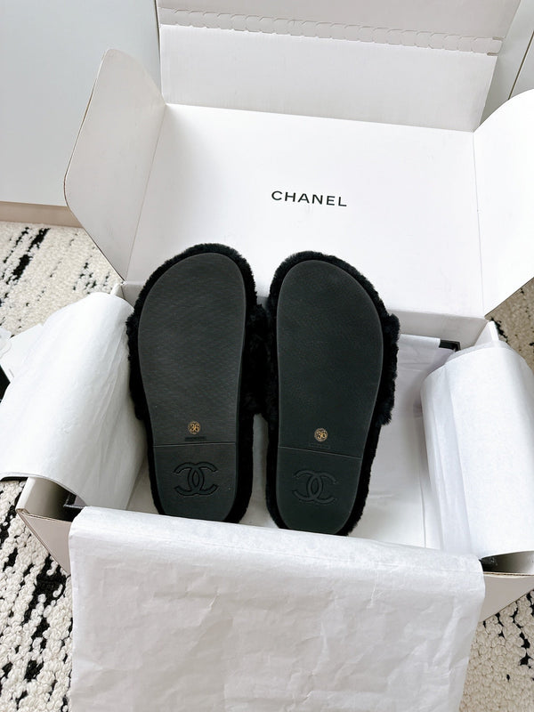 CC 25s Slippers 50mm Black Wool 433606