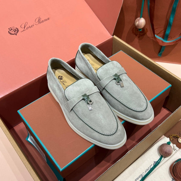 lp summer charm walk loafer dark grey khaki suede