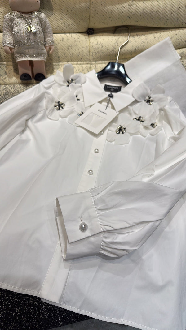 CC Shirt White mix Black Cotton