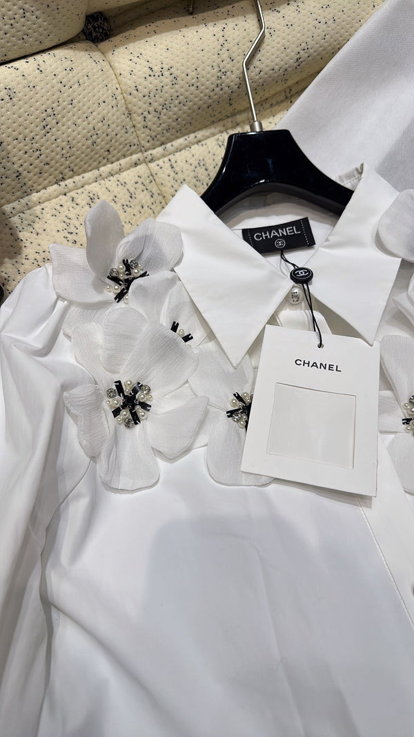 CC Shirt White mix Black Cotton