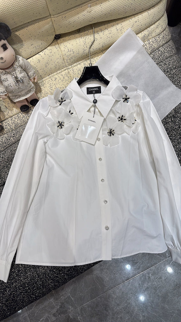 CC Shirt White mix Black Cotton