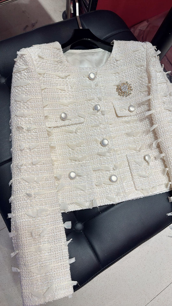 CC 25 Fringe Jacket White Cotton 299177