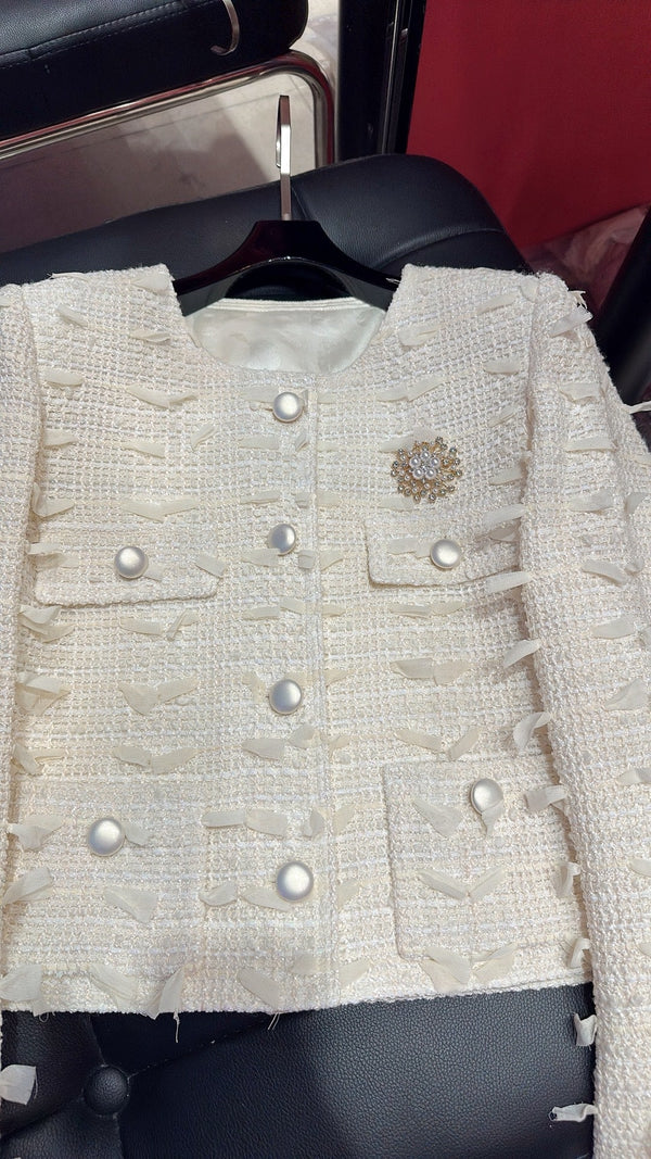 CC 25 Fringe Jacket White Cotton 299177