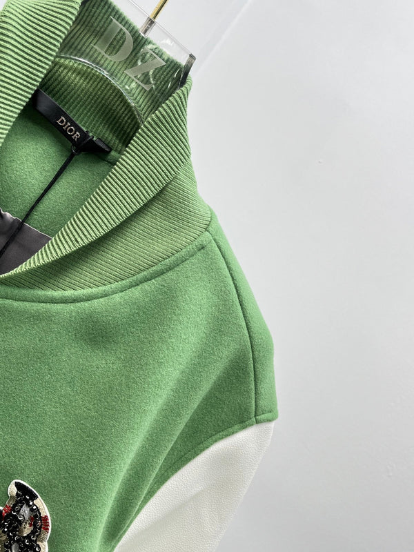 CD Baseball Jacket Green Wool