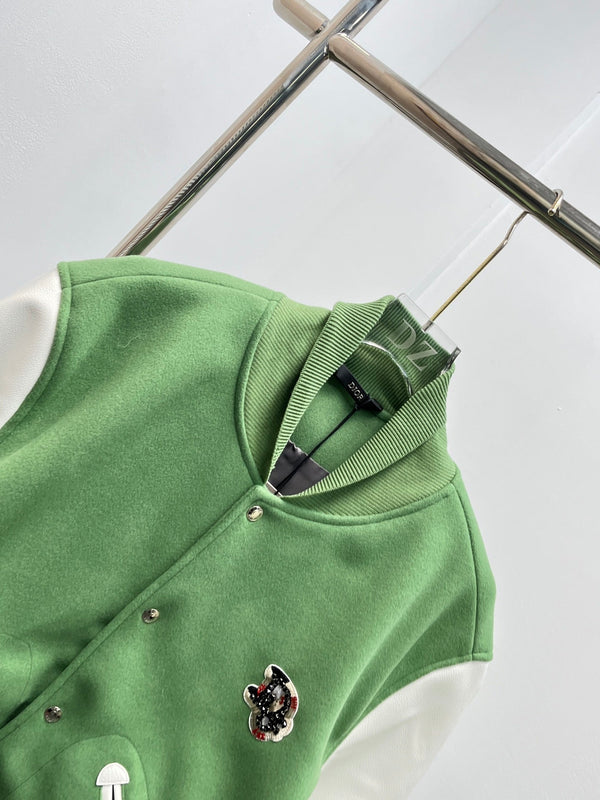 CD Baseball Jacket Green Wool