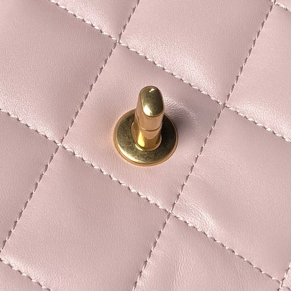 24a classic flap bag 26cm pink lambskin gold hardware
