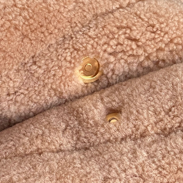 CC 24K Hobo 22 Bag 39cm Brown Wool Fur