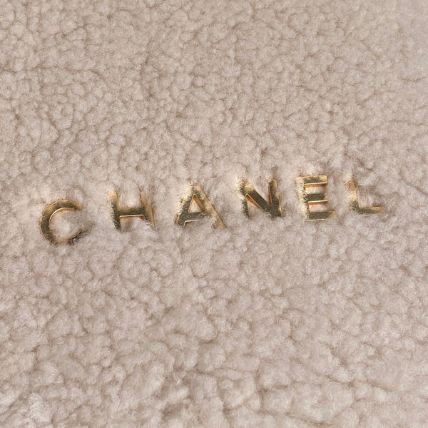 CC 24K Hobo 22 Bag 35cm Beige Wool Fur