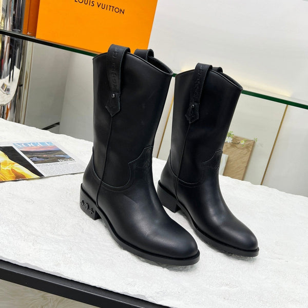 Stivali da cavaliere LV in pelle di vacchetta nera