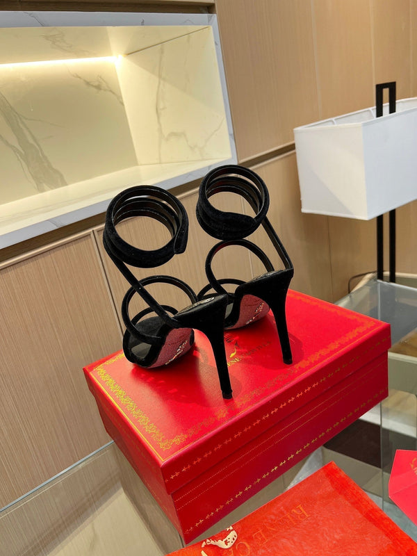 RC Sandals Black Original Velvet Sheepskin 341992