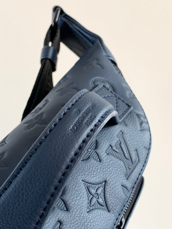LV M14784 Rush Bumbag Dark Blue Monogram Shadow Calfskin