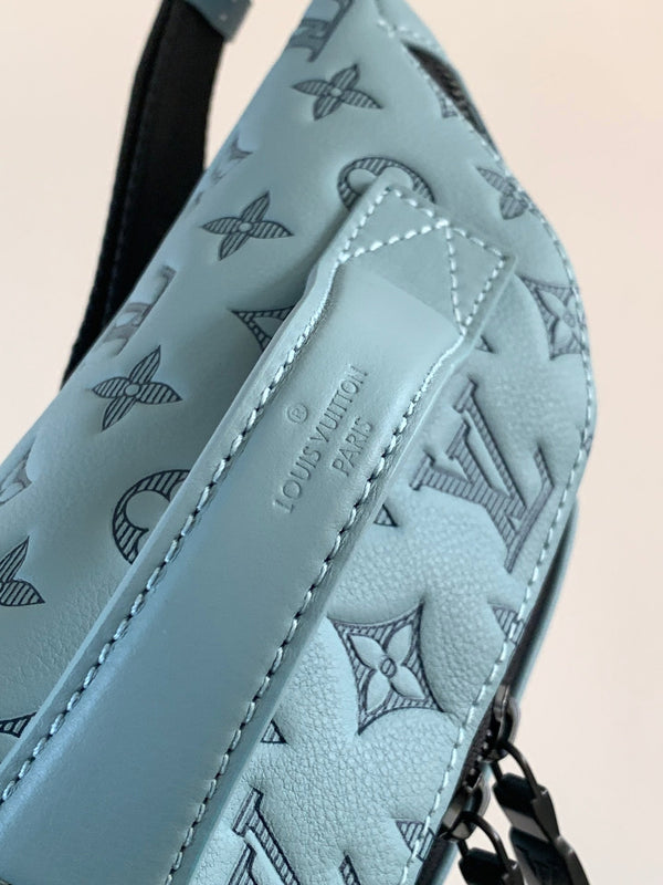 LV M14782 Rush Bumbag Light Blue Monogram Shadow Calfskin